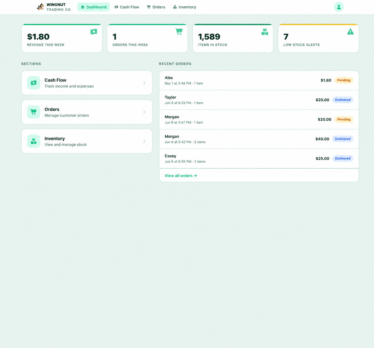 Wingnut Trading Co screenshot