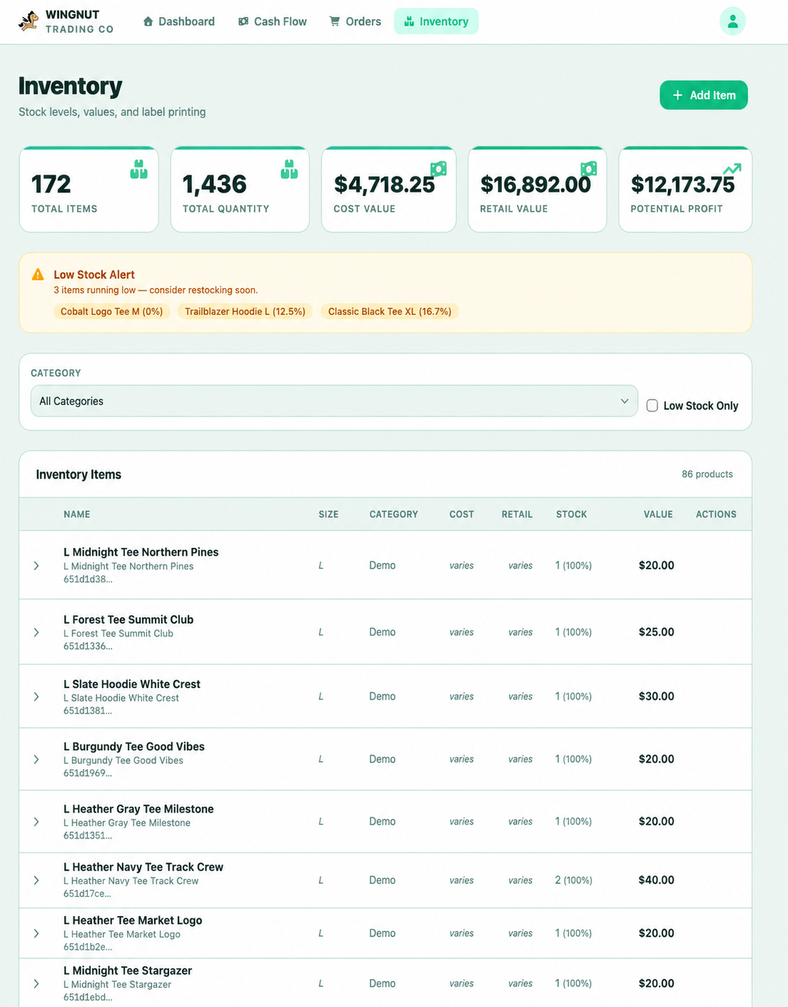 Wingnut Trading Co screenshot